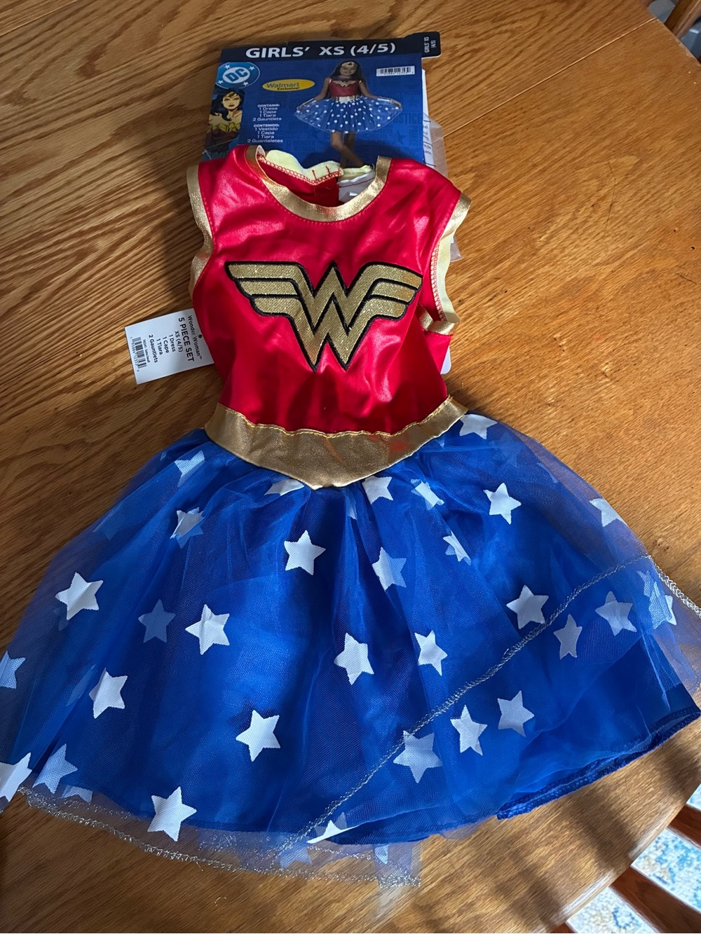 New DC Wonder Woman Girls' Red & Blue Costume size 4/5